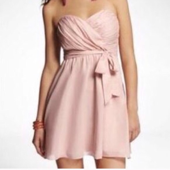 baby pink strapless dress